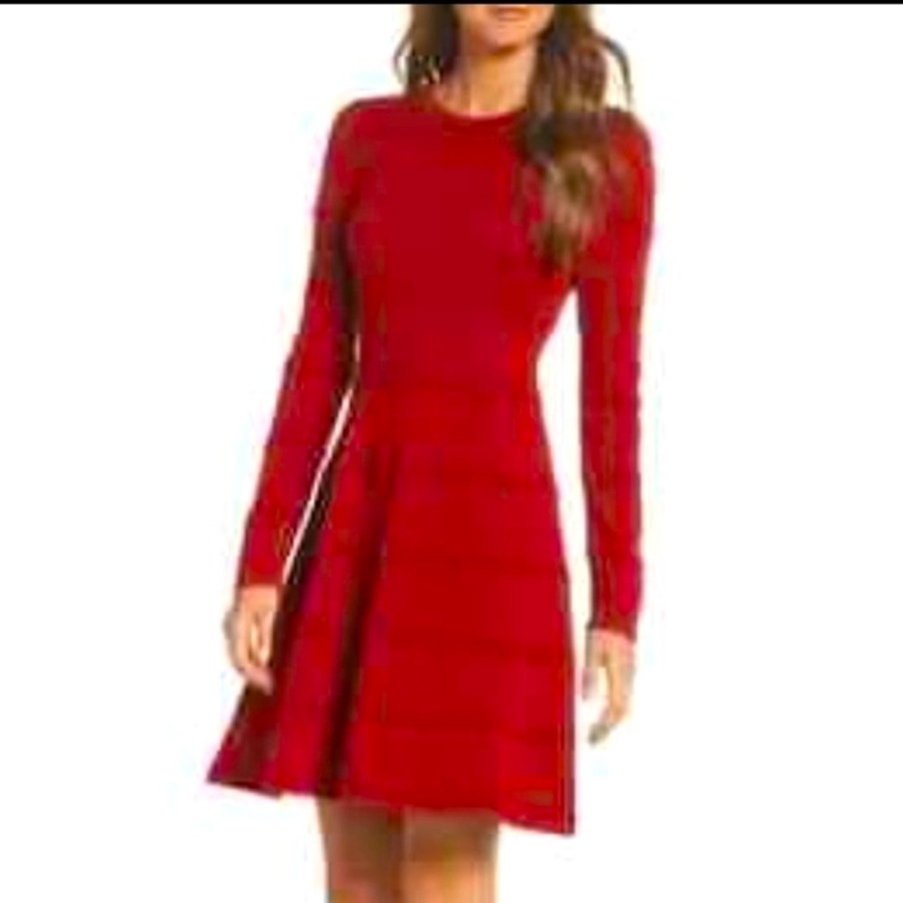 Eliza J | Red Knit Sweater Dress